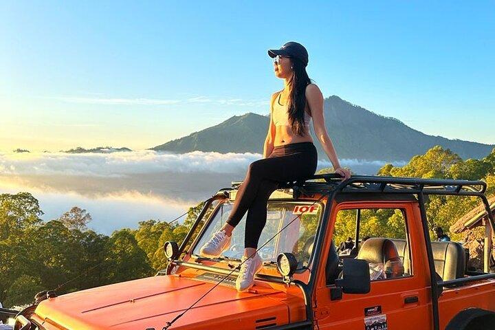 Bali : Mt Batur 4WD Jeep Sunrise, Ubud VTT & Rafting avec repas