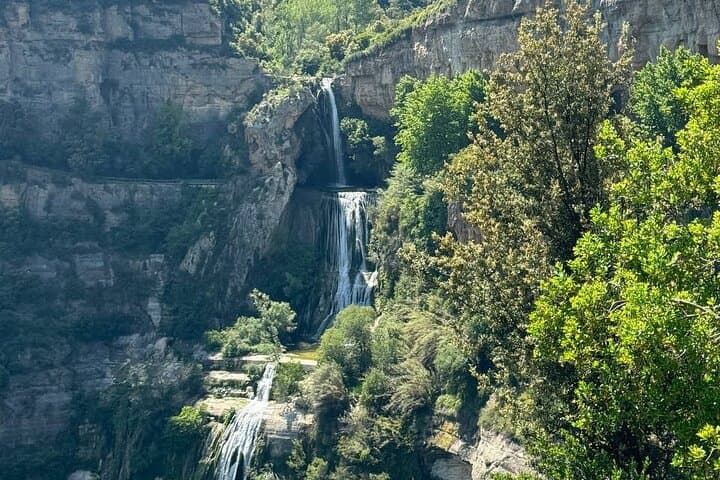 Day Trip from Barcelona: Waterfall & White Madonna Sanctuary