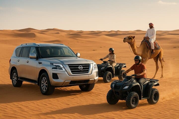 Short Desert Tour with Quad Bike Camel Ride Sandboard & Sunset