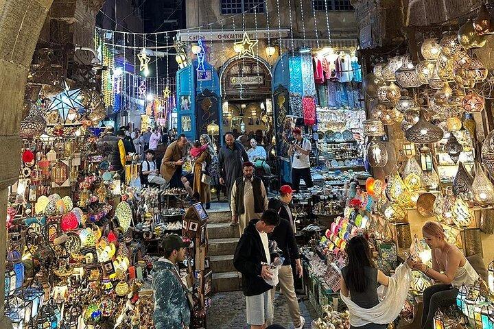 Cairo bij nacht en Khan el Khalili Bazaar Tour