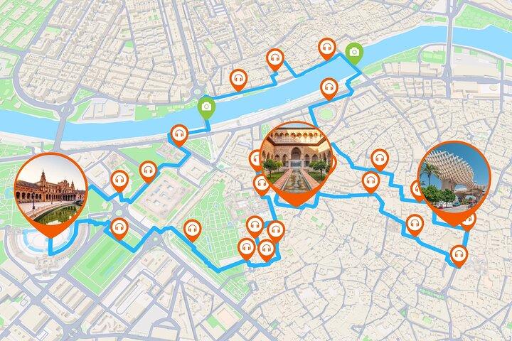 Sevilla: 3 uur en 20 minuten durende audiogidswandeling met 28 audiocommentaren