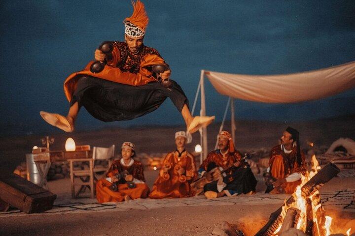 Private Luxury Agafay Sunset Dinner, Music & Fire Show by 4x4