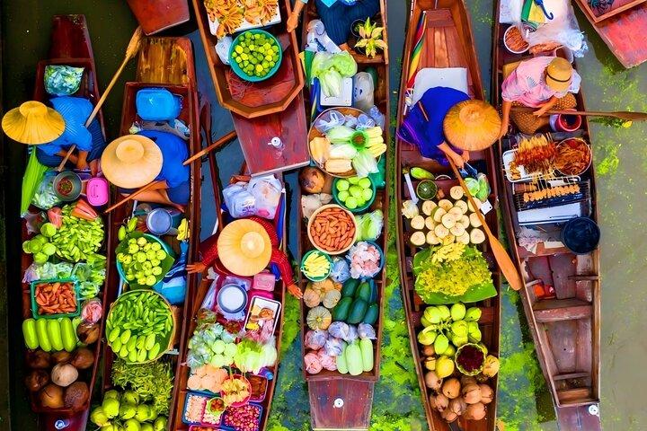 Bangkok : Floating Market & Train Tour mit Michelin & Pickup