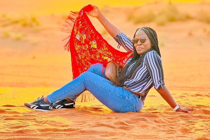 Abu Dhabi Dune Bashing, Sand Surfing, Camel Ride, and BBQ Dinner