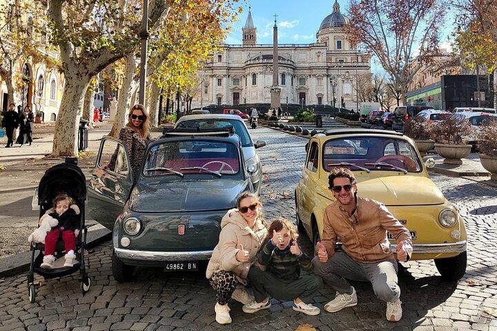 Rome Food Tour en voiture Fiat 500 vintage
