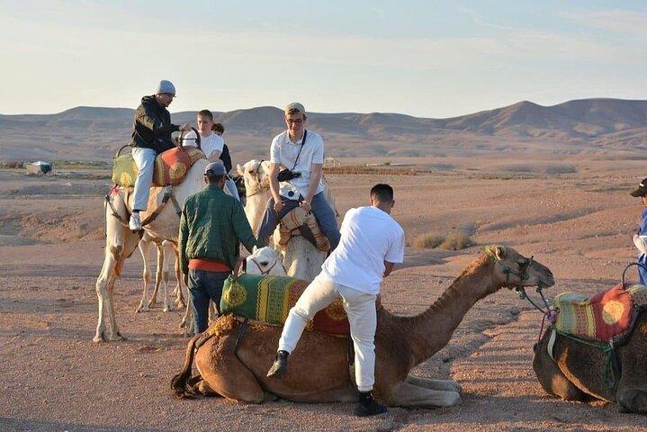 Agafay desert dinner show camel ride with sunset