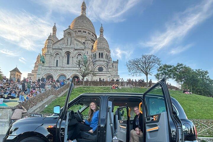 Privétour door Parijs in een klassieke elektrische Londense taxi