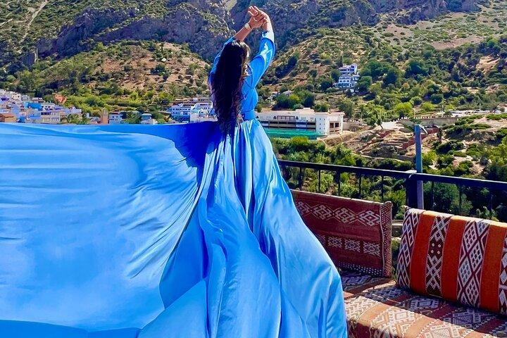 Chefchaouen flyvende kjole: pro fotoshoot