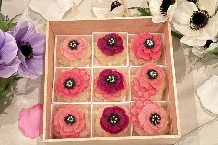お花和菓子作り体験:イソギンチャクの美箱