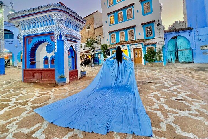 Chefchaouen flyvende kjole: pro fotoshoot
