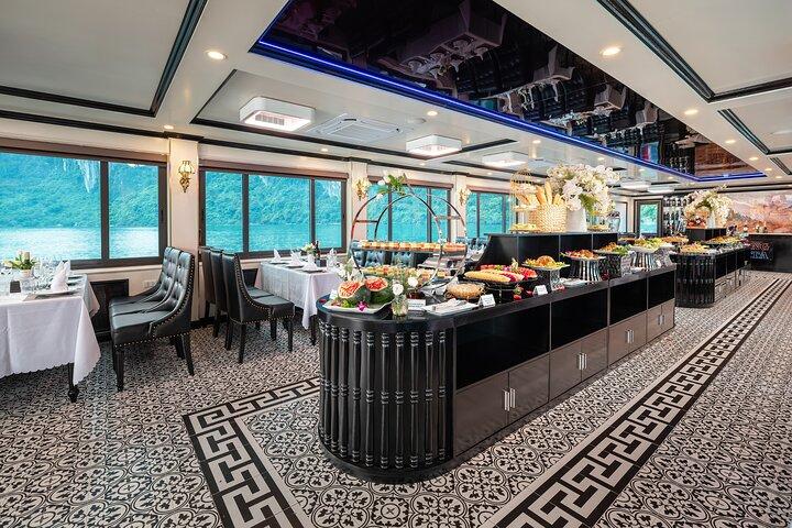 Halong 1 giorno con crociera premium, pasto a buffet, festa al tramonto