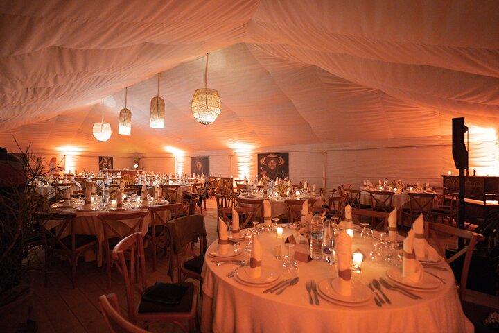 Private Luxury Agafay Sunset Dinner, Music & Fire Show by 4x4