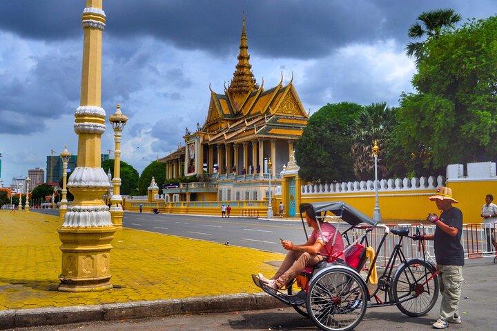 Phnom Penh : Privé stadstour, Koninklijk Paleis, Wat Phnom door Cyclo