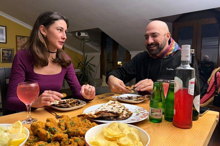 Turkish Lahmacun Cooking with Cocktails