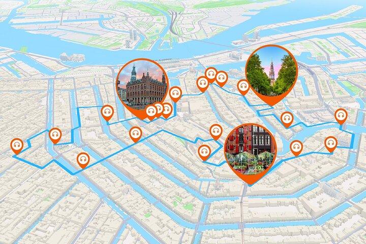 Amsterdam Visite audioguidée à pied 3h et 21 commentaires audios