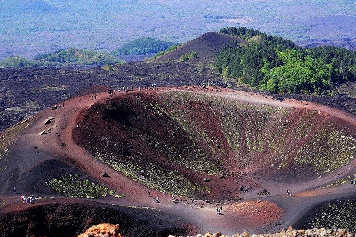 エトナ火山ツアー、ワインテイスティング、ワイナリーでのランチ、送迎