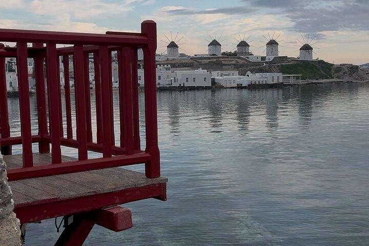 Privat Mykonos rundtur Lilla Venedig väderkvarnar fyrkloster