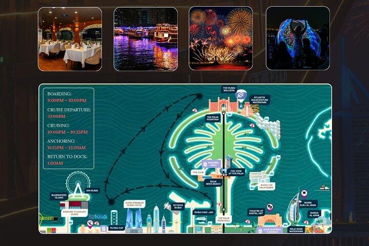 Dubai Marina Luxe Nieuwjaarscruise 2026 - Diner & Vuurwerk