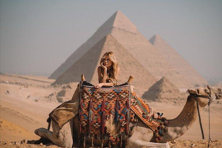 Pyramides VIP de Gizeh, Sphinx, Déjeuner, Balade à dos de chameau et pyramide intérieure