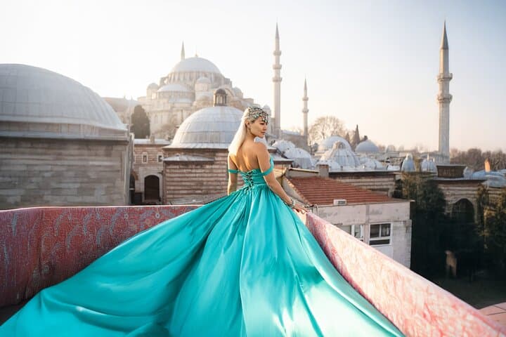 VIP Rooftop Flying Dress Photoshoot
