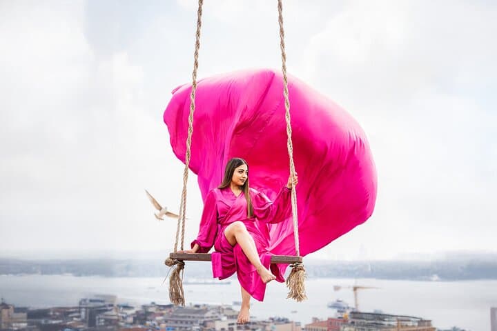 VIP Rooftop Flying Dress Photoshoot