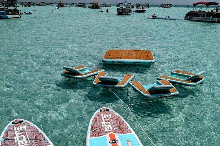 Shared Small Group Slide Pontoon Crab Island Experience