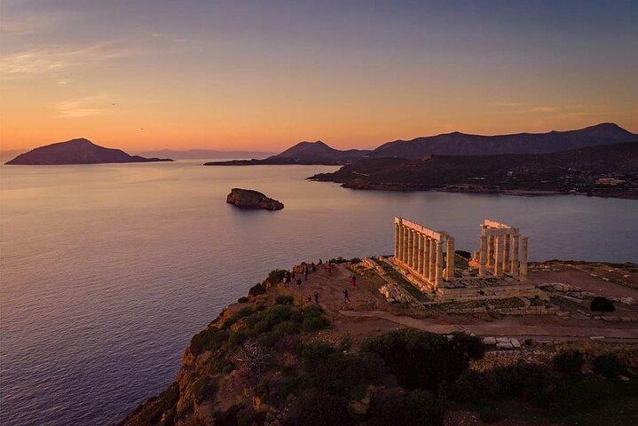 Tour di Capo Sounio e Tempio di Poseidone a nuoto e tramonto