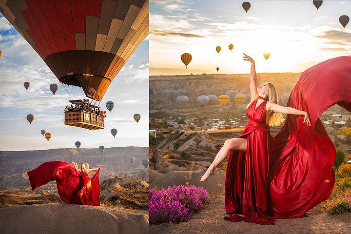 フライングドレスでカッパドキアでの写真撮影体験