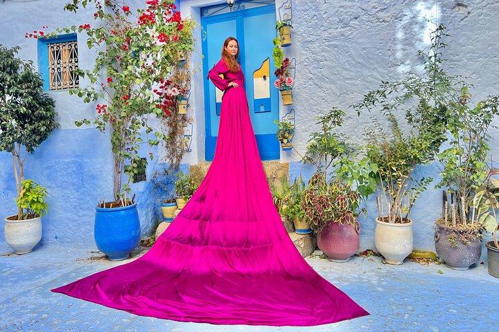 Chefchaouen flyvende kjole: pro fotoshoot