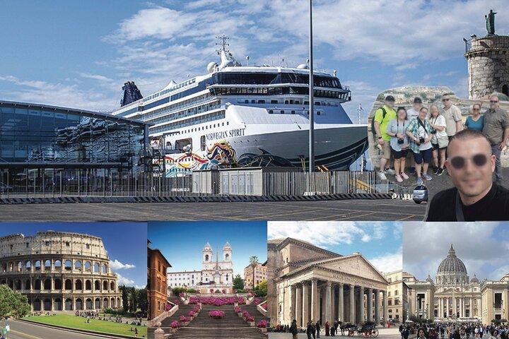 Exclusivo Rome Highlight Tour para passageiros de cruzeiro em um van