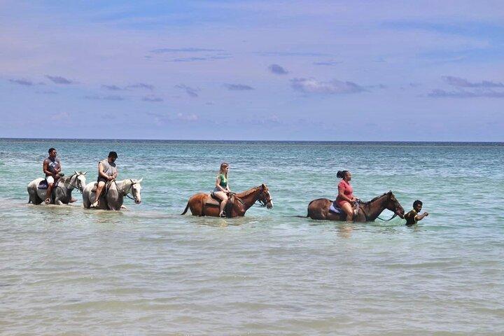 モンテゴベイからのリバーチューブと乗馬体験