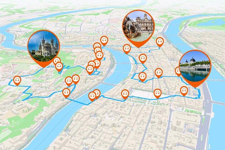 Lyon Visite audioguidée à pied 3h30 et 26 commentaires audios