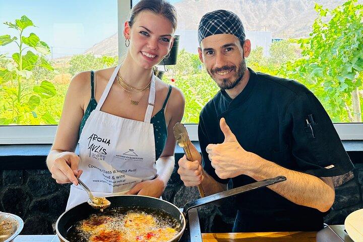 Santorini Kochkurs Gastronomie Erlebnis & Weinprobe