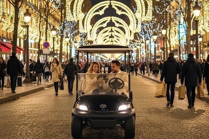 Private Christmas Lights Golf Cart Tour in Paris