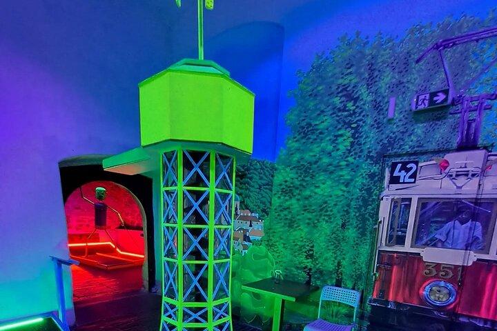 Prague Black Light Mini Golf and Games with free Drinks