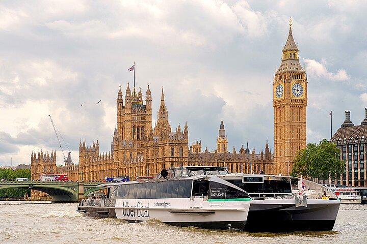 London 360 One Way Thames River Trip und Hop On Hop Off Bustour