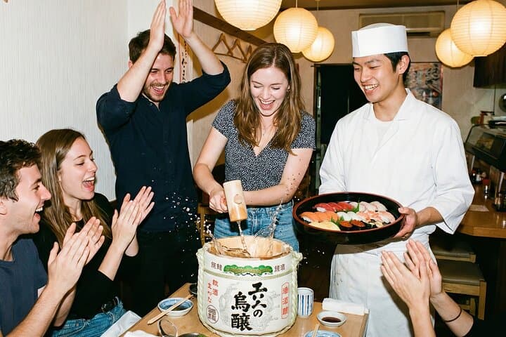 Asakusa Tokyo Sushi Making Class : Sake Ceremony & Whisk Matcha