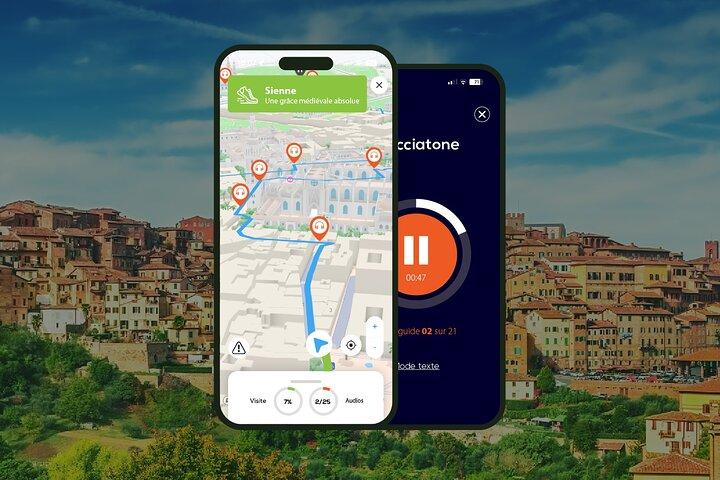 Siena: Visita guiada a pé com áudio (1 hora e 15 minutos) com 20 comentários em áudio.