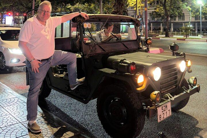 Saigon Night Food Adventure : US Army Jeep & Local Motorbike