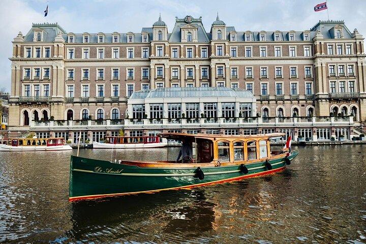 Crociera di lusso sul canale di Amsterdam per piccoli gruppi su una saloonboat