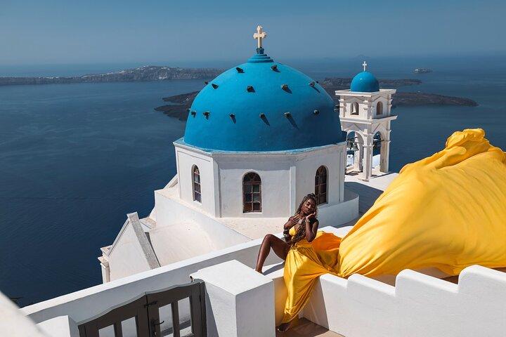 Exclusivo Santorini Vestido Voador Fotografia com Pickup
