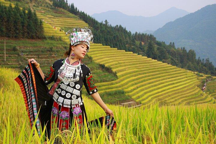Guilin : Longji Terraces, Yao Village och Jinkeng delta i turnén