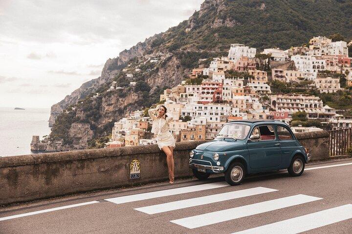 Tour fotográfico clássico da Costa Amalfitana com um Fiat 500.