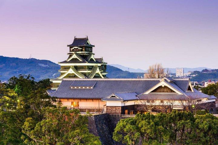 Excursion privée d'une journée au mont Aso et au château de Kumamoto au départ de Fukuoka