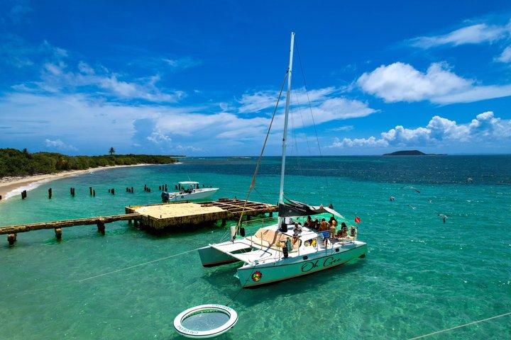 Icacos Catamaran deserted Island, snorkeling, sailing and beach