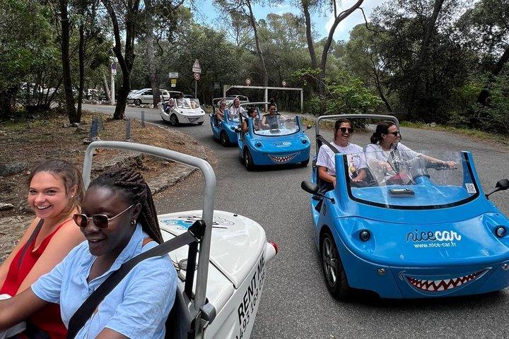 Nizza: Panorama-Rundfahrt in einem offenen Elektroauto