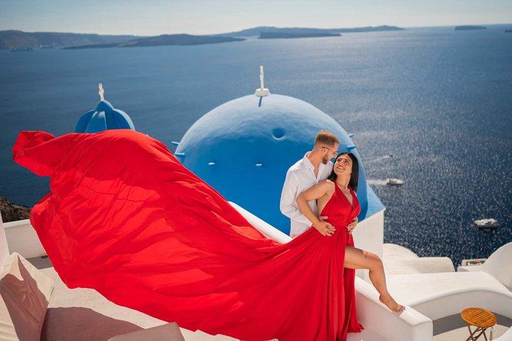 Santorini vestido de vuelo