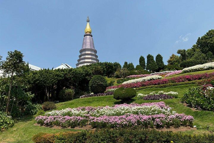 チェンマイ市内プライベートツアー： 有名な寺院&展望台