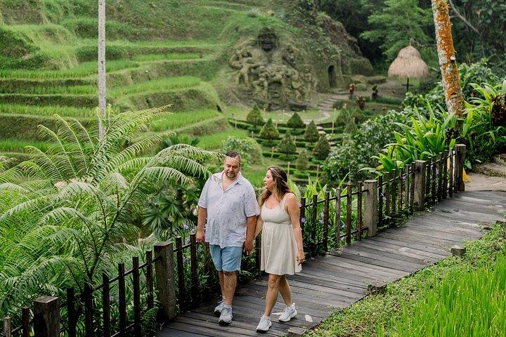 ウブドプライベートツアー:モンキーフォレスト、滝、寺院、棚田