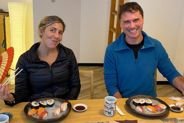 Asakusa Tokyo Sushi Making Class: Whisk Matcha & Unlimited Sake